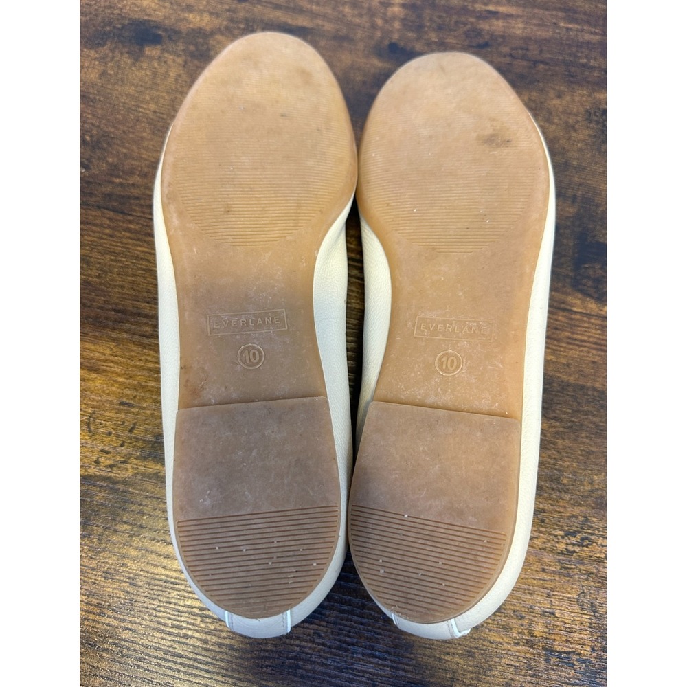 Everlane The Day Glove Leather Ballet Flats Canvas Ivory Size 10 Made in Italy - Picture 7 of 11